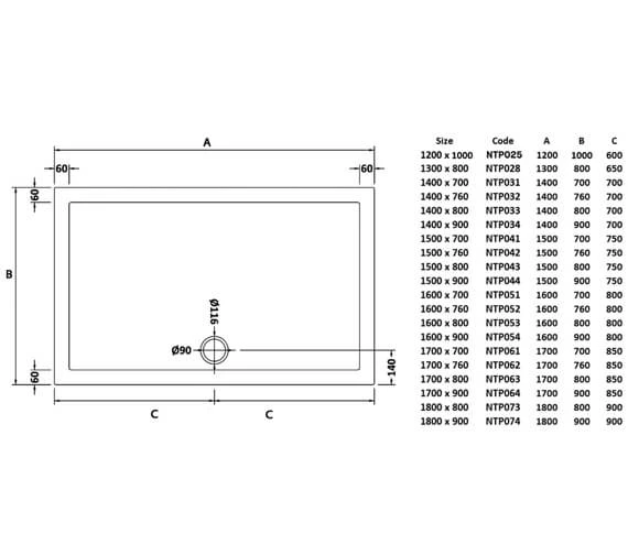 Hudson Reed Pearlstone 40mm Slimline ABS Acrylic Rectangular Shower Tray 4 Hudson Reed Pearlstone 40mm Slimline ABS Acrylic Rectangular Shower Tray - Image 4