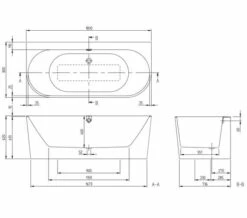 Villeroy & Boch Villeroy And Boch Oberon 2.0 Back To Wall 1800 X 800mm Double Ended Bath -UK Bathroom Products Sales 2024 M700 2022 12 28 9 3 27 236