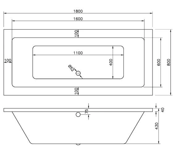 Joseph Miles Tuscany 1800 X 800mm Double Ended Whirlpool Bath 3 Joseph Miles Tuscany 1800 X 800mm Double Ended Whirlpool Bath - Image 3
