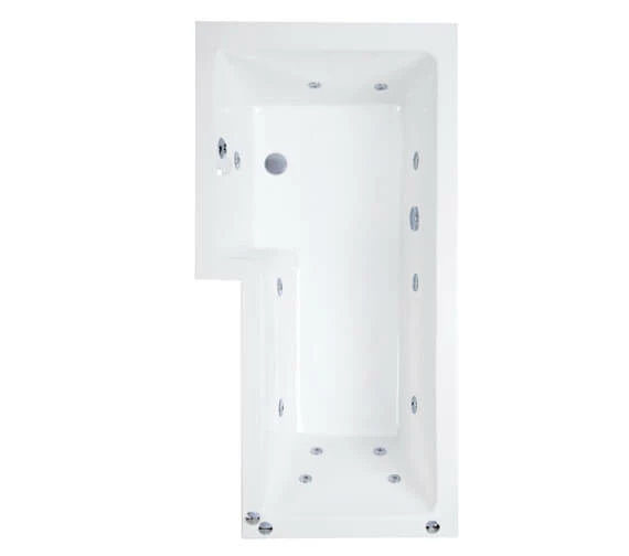 Joseph Miles Block L-Shaped Whirlpool Bath With Front Panel 1 Joseph Miles Block L-Shaped Whirlpool Bath With Front Panel
