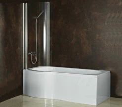 Joseph Miles 1700mm Curved-P Whirlpool Bath With Front Panel And Screen