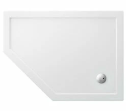 Britton Zamori Offset Pentangle White Shower Tray