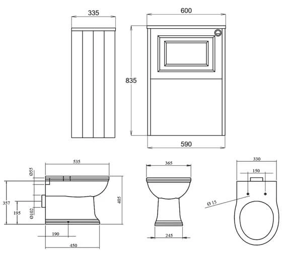 Silverdale Back To Wall Unit With Victorian Pan And Concealed Cistern 2 Silverdale Back To Wall Unit With Victorian Pan And Concealed Cistern - Image 2
