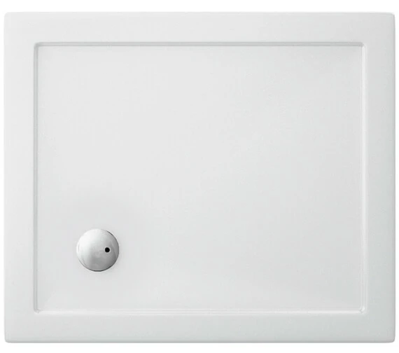 Britton Zamori Rectangle White Corner Waste Shower Tray 2 Britton Zamori Rectangle White Corner Waste Shower Tray - Image 2