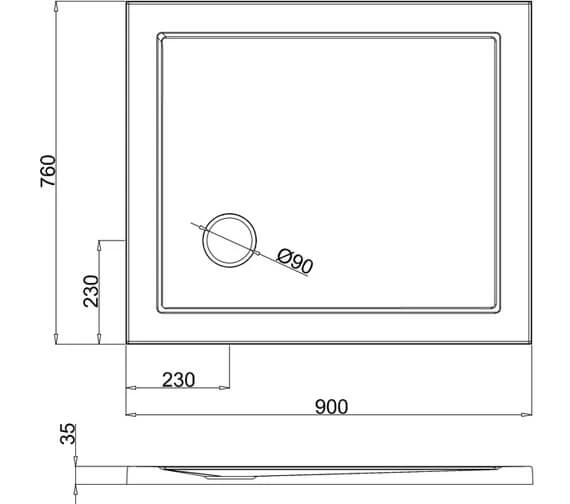Britton Zamori Rectangle White Corner Waste Shower Tray 3 Britton Zamori Rectangle White Corner Waste Shower Tray - Image 3