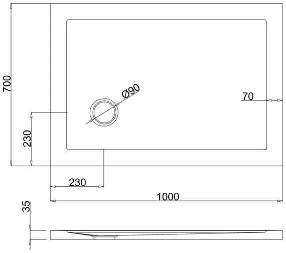 Britton Zamori Rectangle White Corner Waste Shower Tray 5 Britton Zamori Rectangle White Corner Waste Shower Tray - Image 5