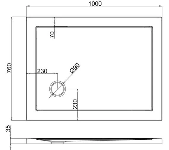 Britton Zamori Rectangle White Corner Waste Shower Tray 6 Britton Zamori Rectangle White Corner Waste Shower Tray - Image 6