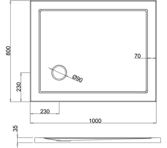 Britton Zamori Rectangle White Corner Waste Shower Tray 7 Britton Zamori Rectangle White Corner Waste Shower Tray - Image 7