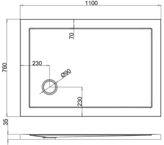 Britton Zamori Rectangle White Corner Waste Shower Tray 10 Britton Zamori Rectangle White Corner Waste Shower Tray - Image 10