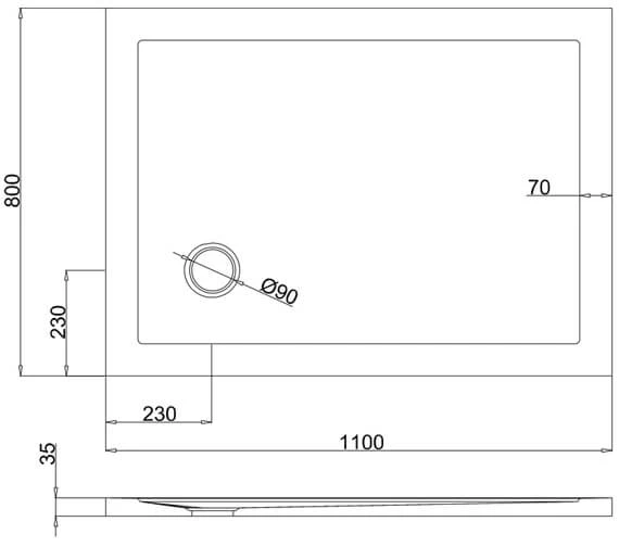 Britton Zamori Rectangle White Corner Waste Shower Tray 11 Britton Zamori Rectangle White Corner Waste Shower Tray - Image 11