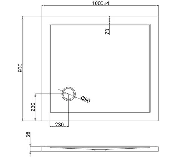 Britton Zamori Rectangle White Corner Waste Shower Tray 8 Britton Zamori Rectangle White Corner Waste Shower Tray - Image 8