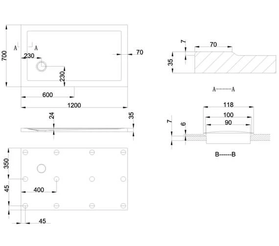 Britton Zamori Rectangle White Corner Waste Shower Tray 13 Britton Zamori Rectangle White Corner Waste Shower Tray - Image 13
