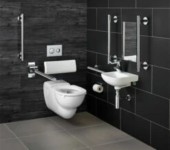 Armitage Shanks Doc M Right Hand Wall Hung Pack With Chrome Rails