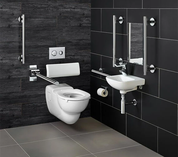 Armitage Shanks Doc M Right Hand Wall Hung Pack With Chrome Rails 1 Armitage Shanks Doc M Right Hand Wall Hung Pack With Chrome Rails