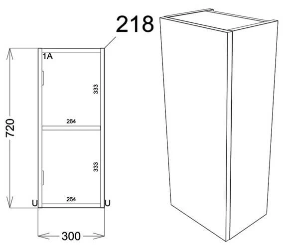Joseph Miles Twain 1 Door Floor Standing Slim Base Unit 4 Joseph Miles Twain 1 Door Floor Standing Slim Base Unit - Image 4