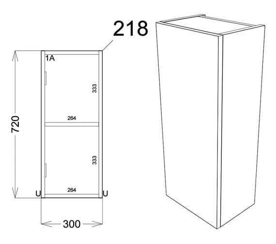 Joseph Miles Twain 1 Door Wall Hung Unit 4 Joseph Miles Twain 1 Door Wall Hung Unit - Image 4