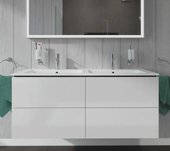 Duravit L-Cube 1290mm Wide 4 Drawers Wall Mounted Vanity Unit For Me-By-Starck Basin 12 Duravit L-Cube 1290mm Wide 4 Drawers Wall Mounted Vanity Unit For Me-By-Starck Basin - Image 12