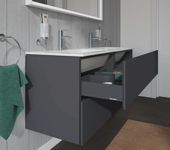 Duravit L-Cube 1290mm Wide 4 Drawers Wall Mounted Vanity Unit For Me-By-Starck Basin 10 Duravit L-Cube 1290mm Wide 4 Drawers Wall Mounted Vanity Unit For Me-By-Starck Basin - Image 10