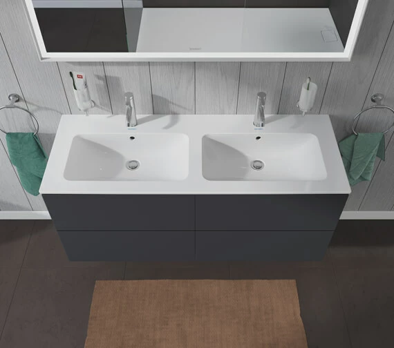 Duravit L-Cube 1290mm Wide 4 Drawers Wall Mounted Vanity Unit For Me-By-Starck Basin 1 Duravit L-Cube 1290mm Wide 4 Drawers Wall Mounted Vanity Unit For Me-By-Starck Basin
