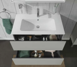 Duravit L-Cube Wall Mounted 2 Drawer Vanity Unit For Me-By-Starck Basin -UK Bathroom Products Sales 2024 M700 2022 6 10 14 36 10 413