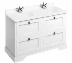 Burlington 1300mm Matt White 4 Drawer Floor Standing Unit