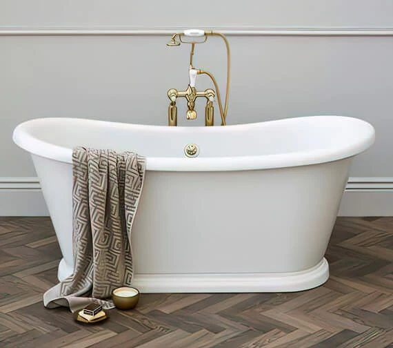 Burlington Admiral 1650 X 710mm White Freestanding Soaking Bath 4 Burlington Admiral 1650 X 710mm White Freestanding Soaking Bath - Image 4