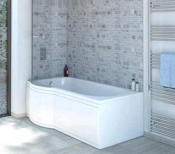 Trojan Concert P Shaped Encapsulated Baseboard Shower Bath White 3 Trojan Concert P Shaped Encapsulated Baseboard Shower Bath White - Image 3