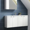 Hudson Reed Fusion 1200mm Wall Hung 4 Door Slimline Vanity Unit And Basin