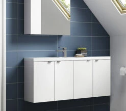 Hudson Reed Fusion 1200mm Wall Hung 4 Door Slimline Vanity Unit And Basin