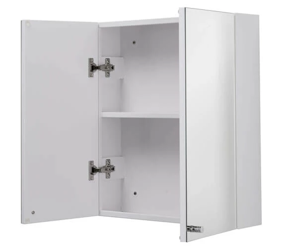 Croydex Carra Double Door Stainless Steel Mirror Cabinet 4 Croydex Carra Double Door Stainless Steel Mirror Cabinet - Image 4