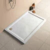Lakes Traditional Low Profile Rectangular White Stone Resin Tray 800 X 700mm