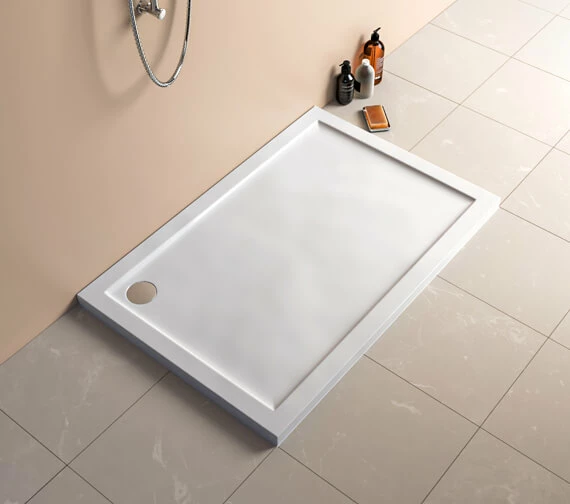 Lakes Traditional Low Profile Rectangular White Stone Resin Tray 800 X 700mm 1 Lakes Traditional Low Profile Rectangular White Stone Resin Tray 800 X 700mm