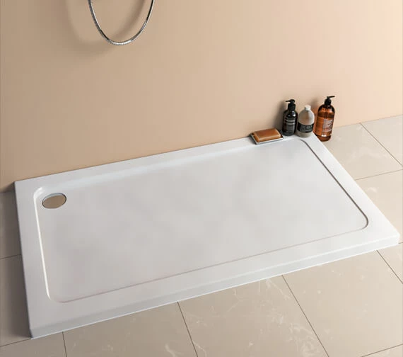 Just Trays JTFusion White Rectangular Flat Top Shower Tray With Waste 1 Just Trays JTFusion White Rectangular Flat Top Shower Tray With Waste