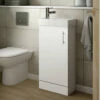 Essential Alaska 405mm White 1 Door Floor Standing Cloakroom Unit With Basin