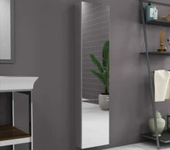 Croydex Nile Stainless Steel Tall Cabinet With Mirrored Doors