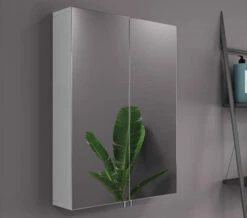 Croydex Anton Stainless Steel Double Door Standard Mirror Cabinet
