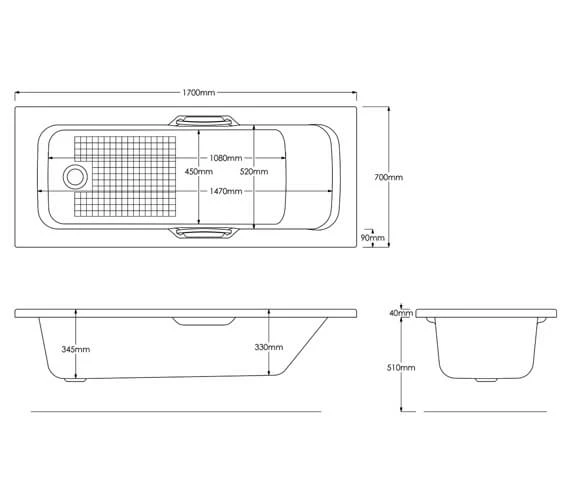 Trojan Granada II Single Ended 8mm Acrylic Bath With Twin Grip - 2th 2 Trojan Granada II Single Ended 8mm Acrylic Bath With Twin Grip - 2th - Image 2