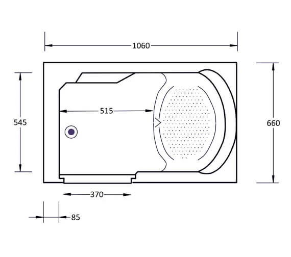 Trojan Freedom Mini 1060 X 660mm Easy Access Walk In Bath White 2 Trojan Freedom Mini 1060 X 660mm Easy Access Walk In Bath White - Image 2