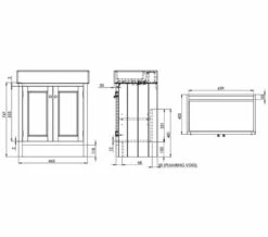 Roper Rhodes Hampton 700 X 400mm Double Door Countertop Unit -UK Bathroom Products Sales 2024 M700 2022 7 26 10 4 27 265