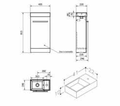 Kartell K-Vit Purity Floor Standing 400mm Cloakroom Vanity Unit With Basin -UK Bathroom Products Sales 2024 M700 2022 7 27 8 46 4 716