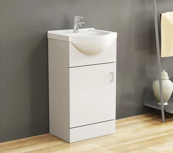 Essential Alaska 1 Door Vanity Unit 450mm And Basin 1 Essential Alaska 1 Door Vanity Unit 450mm And Basin