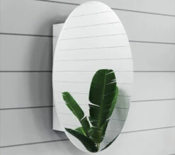 Croydex Tay Stainless Steel Oval Door Mirror Cabinet