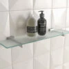Smedbo House 600mm Frosted Glass Bathroom Shelf