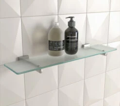 Smedbo House 600mm Frosted Glass Bathroom Shelf