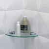 Miller Classic 200mm Clear Glass Corner Shelf