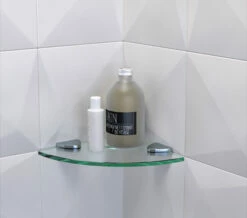 Miller Classic 200mm Clear Glass Corner Shelf