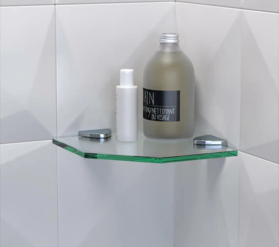 Miller Classic Clear Glass Corner Shelf 200mm - 292020 1 Miller Classic Clear Glass Corner Shelf 200mm - 292020