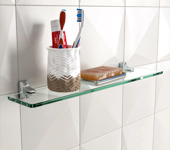 Croydex Sutton 500mm Glass Shelf - QM731441 1 Croydex Sutton 500mm Glass Shelf - QM731441