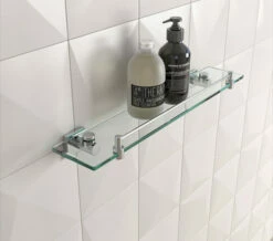 Miller Atlanta Glass Shelf With Guard Rail 500mm - 8802C