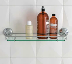Hudson Reed Traditional Glass Shelf With Chrome Holder